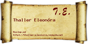 Thaller Eleonóra névjegykártya